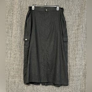 White Stag Black Linen Skirt